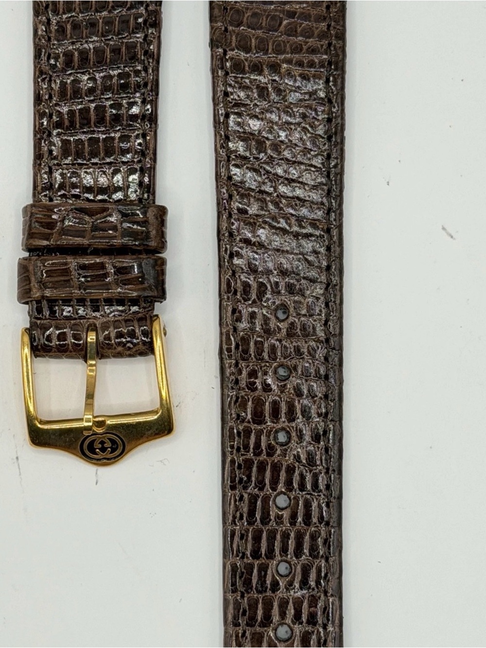 Gucci Genuine Brown Lizard Leather Watch Strap 16MM #GS135 - Picture 3 of 5